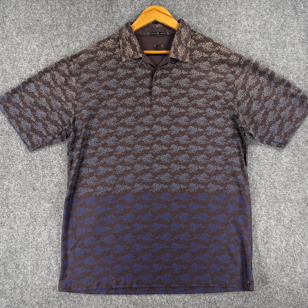 Vintage Nike Tiger Woods Polo Shirt Men Large multicolor AOP Floral Pattern Golf